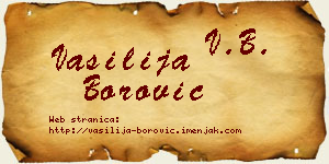 Vasilija Borović vizit kartica